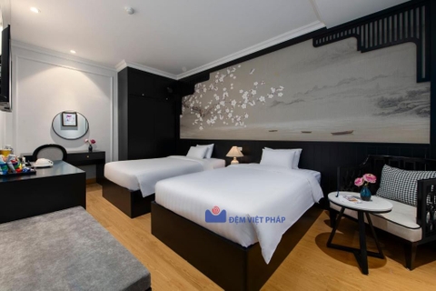 Bộ chăn ga gối kẻ sọc 65% cotton 35% polyester T250 VP250K  Đệm Việt Pháp