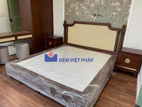 Divan kệ giường gỗ 30cm vải Valize DV01 Đệm Việt Pháp