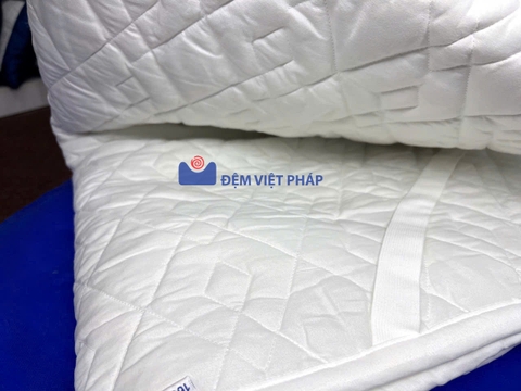 Tấm bảo vệ nệm chống thấm TC trắng 70% cotton 30% polyester BVD01 Đệm Việt Pháp