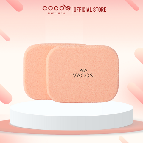 Bông Phấn Ướt Vuông Nhỏ VACOSI Small Square Sponge Dặm Kem Lót, Kem Nền (Bịch 2 Cái) - BP04