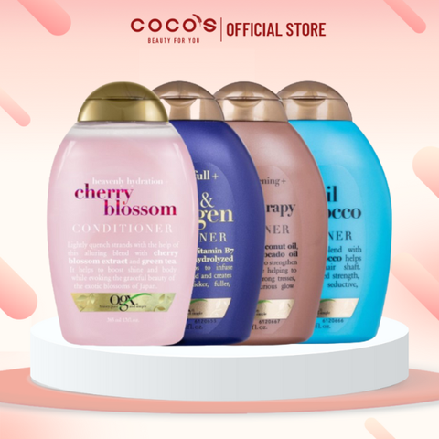 Dầu Gội Và Xả Dưỡng Dày Tóc Cấp Ẩm, Suôn Mượt Và Phục Hồi Hư Tổn OGX 385ml