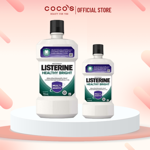 Nước Súc Miệng Listerine Healthy Bright Multi-Action Mouthwash Giúp Răng Trắng Sáng 250ml/750ml