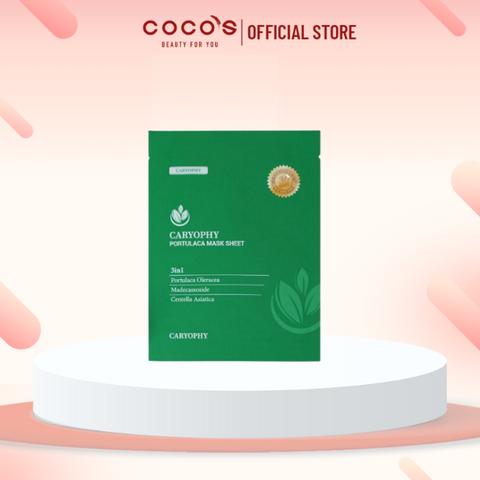 Combo 5 Mặt nạ Hỗ Trợ Giảm Và Ngăn Ngừa mụn Caryophy Portulaca Mask Sheet 3IN1