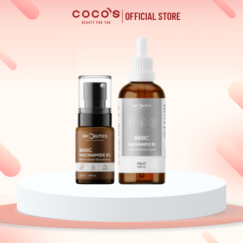 Serum DrCeutics Basic Niacinamide 8% Serum Giảm Thâm, Sáng Da & Kiềm Dầu 30g/100g