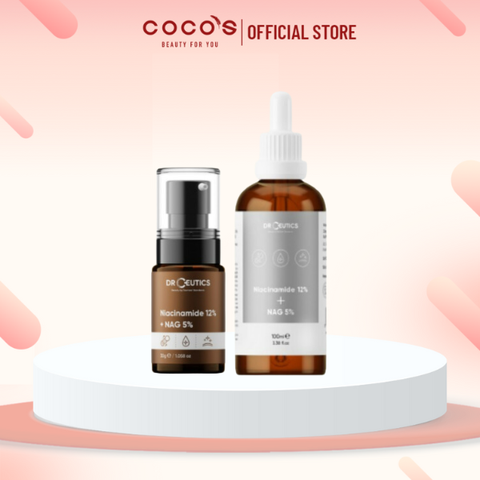 Serum DrCeutics Niacinamide 12%+ NAG 5% Serum Làm Sáng Da, Giảm Thâm Mụn, Kiềm Dầu 30g/100g