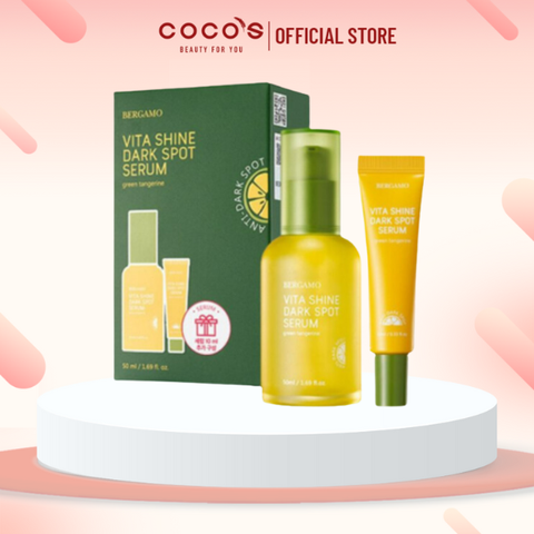 Serum Quýt Xanh Trắng Da Mờ Thâm Nám Bergamo Green Tangerine Vita Shine Dark Spot Serum 50ml - 50ml + Tặng 10ml