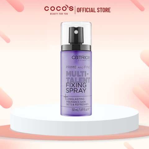 Xịt Khóa Nền Catrice Prime And Fine Multitalent Fixing Spray, Xịt Khóa Nền Giúp Da Mướt Và Ăn Phấn Hơn 50ml