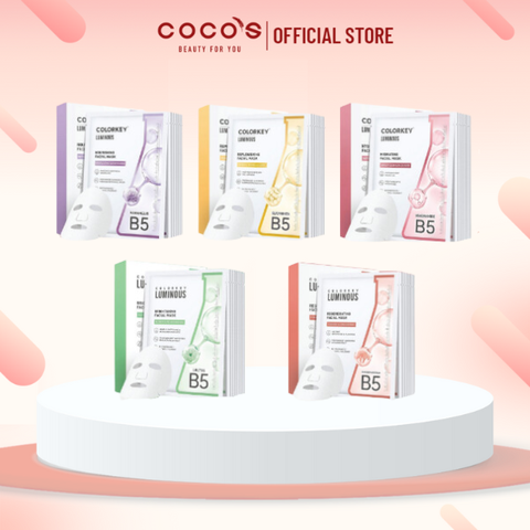 Combo 10 Mặt Nạ Colorkey Luminous B5 Facial Mask  Dưỡng Ẩm, Làm Dịu, Sáng Da, Giảm Mụn 25ml