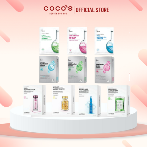 Combo 10 Mặt Nạ Wonjin Cấp Ẩm, Làm Dịu, Cung Cấp Collagen (27g/ 30g x 10 miếng)