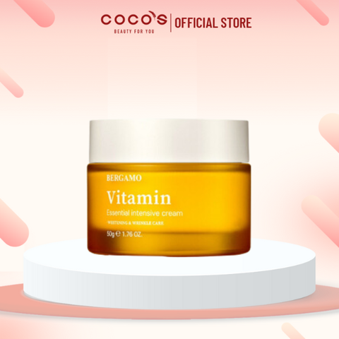 Kem Dưỡng Bergamo Vitamin Essential Intensive Cream, Cấp Ẩm, Phục Hồi Da 50g - VÀNG