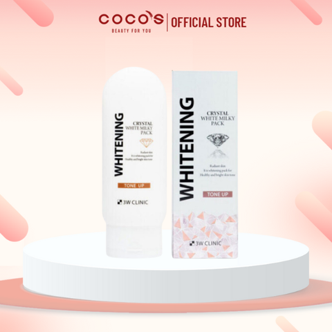 Kem ủ trắng 3W Clinic Whitening Crystal White Milky Pack Tone Up 200ml