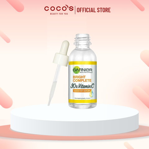 Tinh chất tăng cường sáng da mờ thâm Garnier Bright Complete 30x Vitamin C Booster Serum 30ml