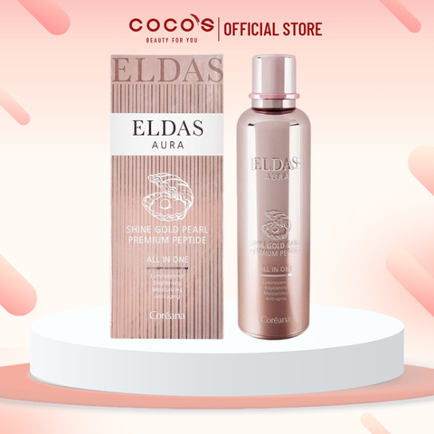 Tinh Chất Tế Bào Gốc Eldas Aura Shine Gold Pearl Premium Peptide All In One Coréana 100ml