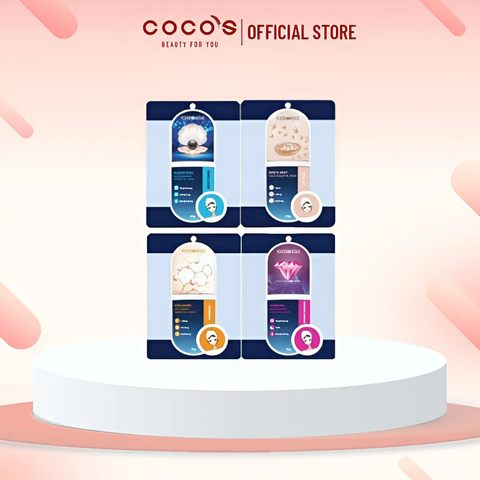 COMBO 4 Mặt Nạ Chăm Sóc Da Toàn Diện Foodaholic Essential Mask [23g x 4] - COLLAGEN, BIRD'S NEST, BLACK PEARL, DIAMOND
