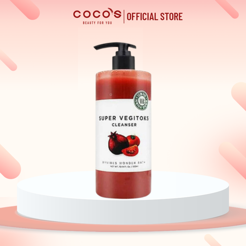 Sữa Rửa Mặt Thải Độc Chiết Xuất Rau Củ Byvibes Wonder Bath Super Vegitoks Cleanser Red 300ml - Đỏ