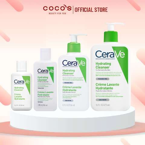 Sữa Rửa Mặt CeraVe Hydrating Cleanser Sữa Rửa Mặt CeraVe Cho Da Thường Đến Khô 30ml/88ml/236ml/473ml