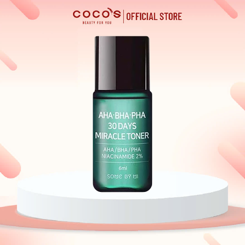Nước Hoa Hồng Giảm Mụn Dưỡng Ẩm Some By Mi AHA-BHA-PHA 30 Days Miracle Toner 6ml -  TRIALSIZE