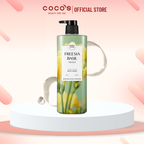 Sữa Tắm Happy Bath Flower Therapy Body Wash Freesia & Basil Body Wash No.635 900ml