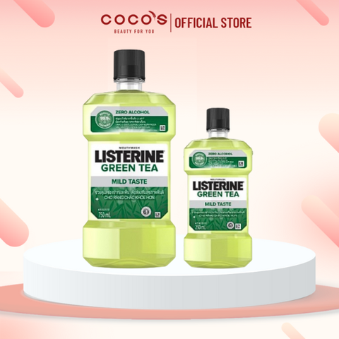 Nước Súc Miệng Listerine Natural Green Tea Zero Alcohol Multi-Action Mouthwash Giảm Sâu Răng Hương Trà Xanh 250ml/750ml