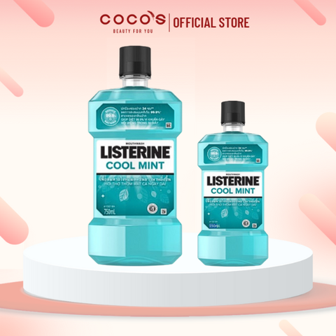 Nước Súc Miệng Listerine Cool Mint Mouthwash Cho Hơi Thở Thơm Mát 250ml/750ml