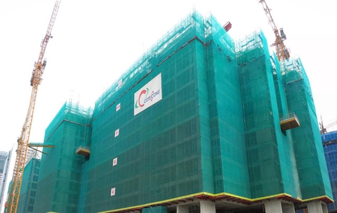 Lưới chắn bụi công trình màu xanh ngọc HDPE