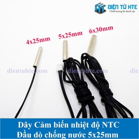 Dây cảm biến NTC 10K 1% B3950 đầu dò 5x25mm dài 3 mét