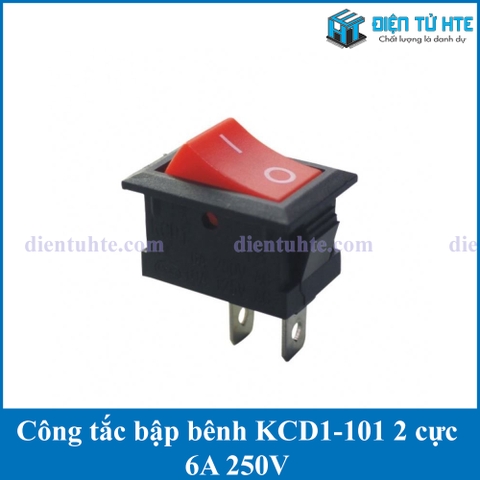 Công tắc bập bênh KCD1-101 2 cực 6A 250V 21x15mm