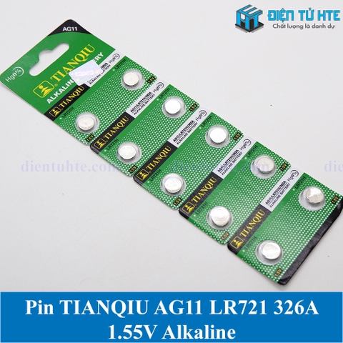 Pin cúc áo TIANQIU AG11 LR721 362A 1.55V Alkaline (Trong vỉ)