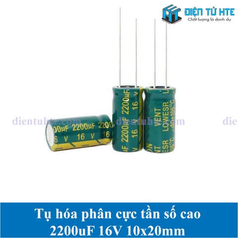 Tụ hóa tần số cao 2200uF 16V 10x20mm