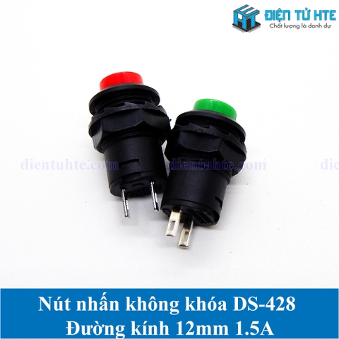 Nút nhấn không khóa DS-428 Đường kính 12mm 1.5A