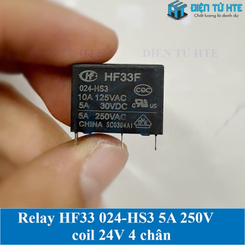 Relay HF33F 024-HS3 24V 4 chân 5A 250V HONGFA