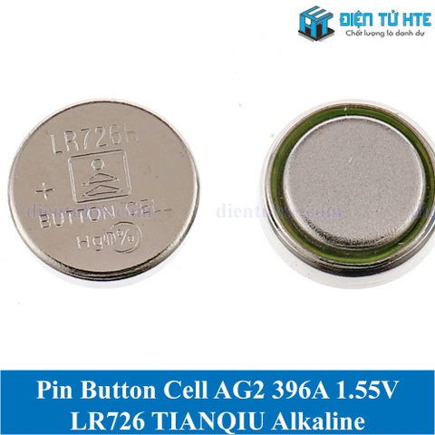 Pin cúc áo TIANQIU AG2 LR726 396A SR726 1.55V Alkaline (Trong vỉ)