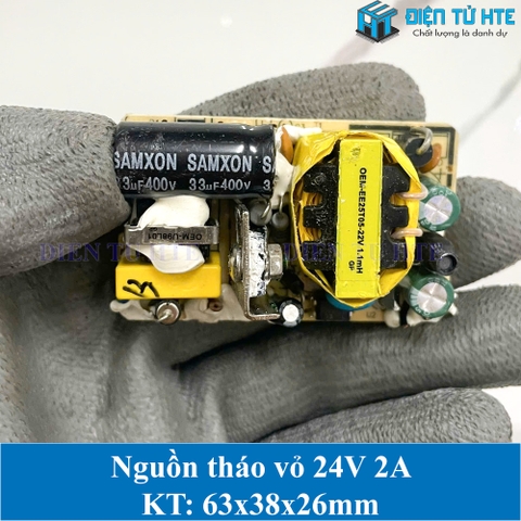 Board nguồn tháo vỏ 24V 2A 63x38x26mm loại tốt