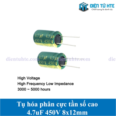 Tụ hóa tần số cao 4.7uF 450V 8x12mm