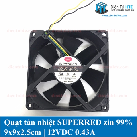 Quạt tản nhiệt DC 12V 0.43A Superred 9x9x2.5cm