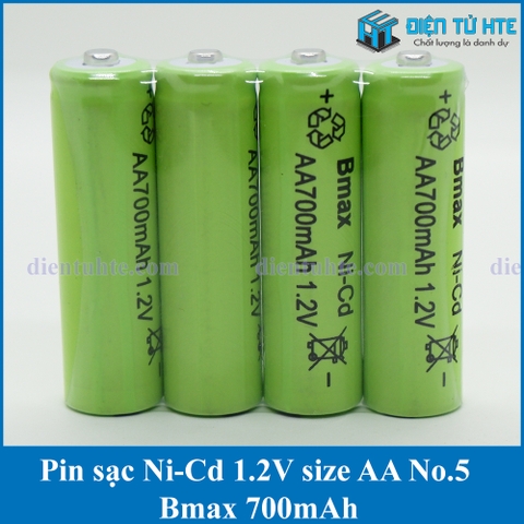 Pin sạc 1.2V size AA Ni-Cd Bmax 700mAh