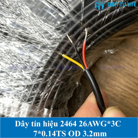 Dây tín hiệu 3 lõi 2464 26AWG 7*0.14TS vỏ PVC 80 độ OD 3.2mm