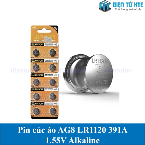 Pin cúc áo TIANQIU AG8 LR1120 391A 1.55V Alkaline (Trong vỉ)