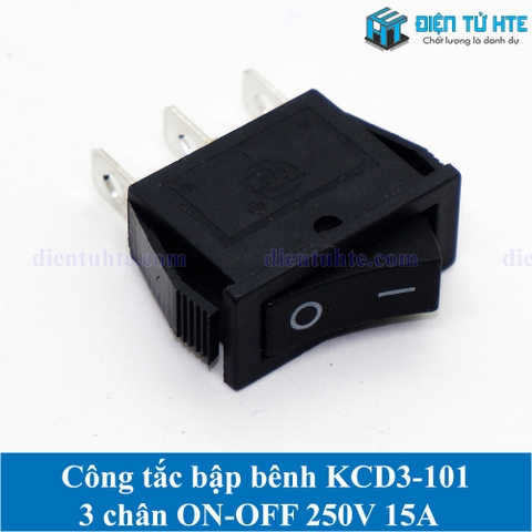 Công tắc bập bênh ON-OFF KCD3 KCD3-101 3 chân 250V 16A - Màu đỏ