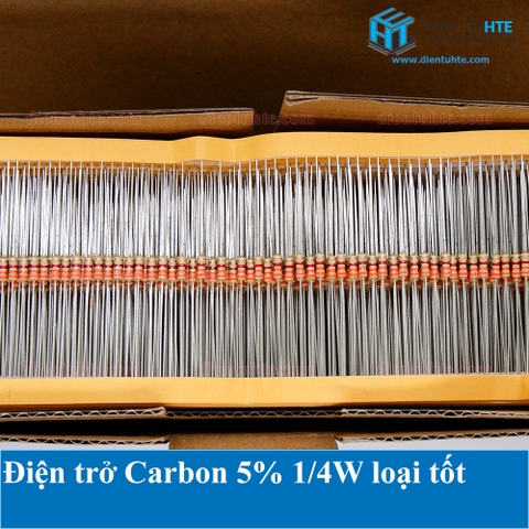 Điện trở Carbon 4 vạch màu 1/4W 5% (Dây 50 con)