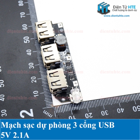 Mạch sạc Pin dự phòng 3 cổng USB 5V 2.1A
