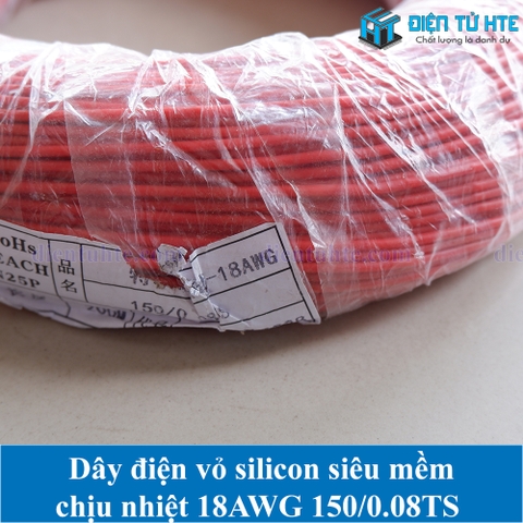 Dây điện Silicon chịu nhiệt siêu mềm 18AWG nhiều màu (1 mét)