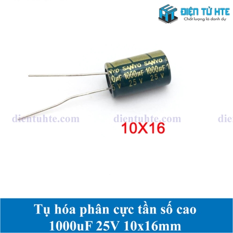 Tụ hóa tần số cao 1000uF 25V 10x16mm