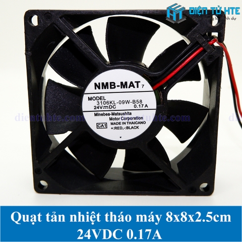 Quạt tản nhiệt 24V 0.17A 8x8x2.5cm