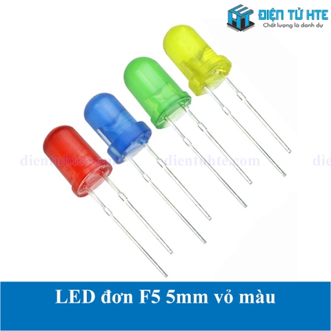 LED đơn F5 5mm vỏ màu đỏ - màu đỏ