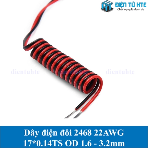 Dây điện đôi Đen đỏ 2468 22AWG 17*0.14TS OD 1.6 - 3.2mm