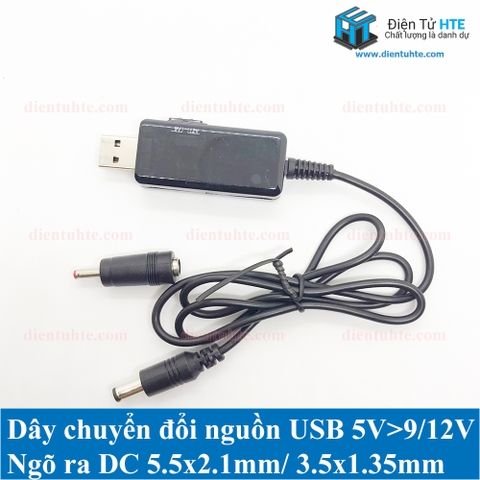 Dây chuyển đổi nguồn USB 5V sang 9V 12V loại tốt KWS-912V