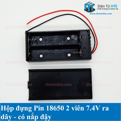 Hộp 2 viên Pin 18650 7.4V có nắp ra dây