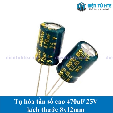 Tụ hóa tần số cao 470uF 25V 8x12mm