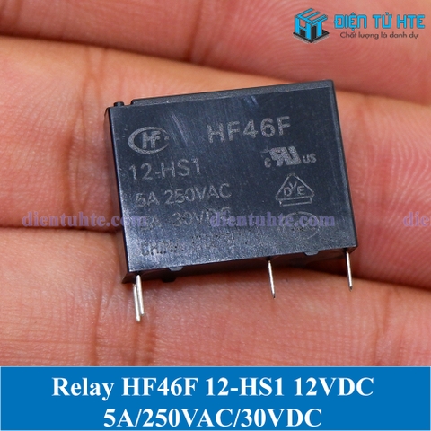 Relay 12V 4 chân HF46F 12-HS1 tiếp điểm thường mở 5A - chính hãng HONGFA